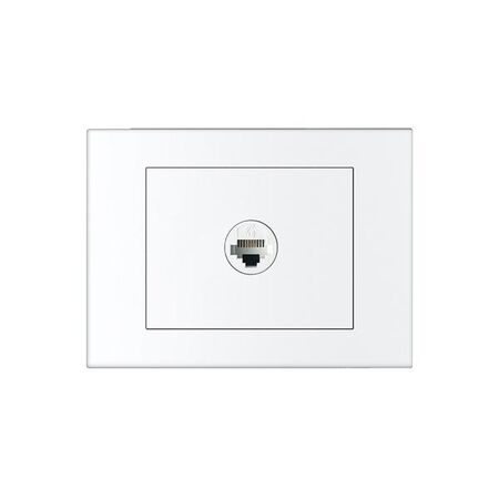 HPM VIVO 1 Gang Cat5e RJ45 Outlet Plate White