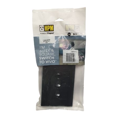 HPM VIVO 10A 3 Gang Vertical Rocker Switch Plate Dark Grey