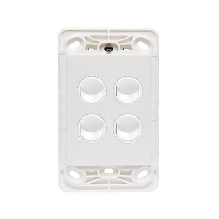 HPM VIVO 10A 4 Gang Vertical Rocker Switch Grid & Mechanism White