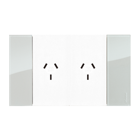 Bticino Living Now 4 Module Double Powerpoint Coverplate Sky