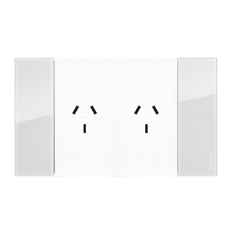 Bticino Living Now 4 Module Double Powerpoint Coverplate Ice