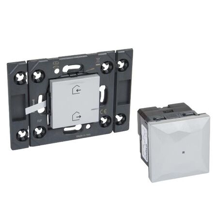 ARTEOR Gateway + Wireless Master Switch Mechanism - Horizontal 2 Module with Grid - Soft Aluminium