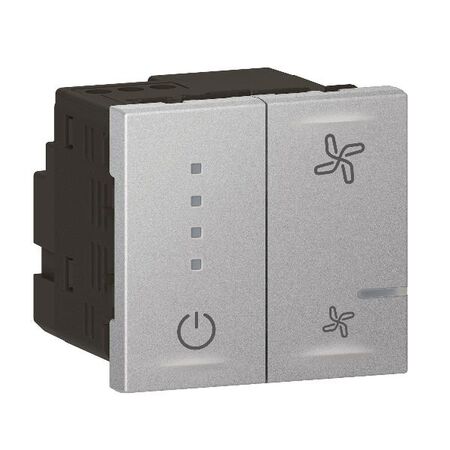Arteor with Netatmo Smart 4 Speed 100VA Fan Controller Mechanism Soft Aluminium