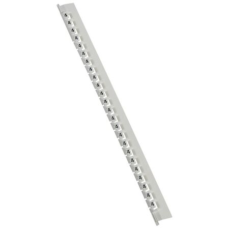 MEMOCAB - Markers for wiring black numbers on white background 2.5x2.5mm number 4 slide-in pack of 600