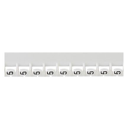 MEMOCAB - Markers for wiring black numbers on white background 2.5x2.5mm number 5 slide-in pack of 600