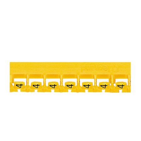 MEMOCAB - Markers for wiring numbers - colour code 2.5x2.5mm yellow number 4 slide-in pack of 600