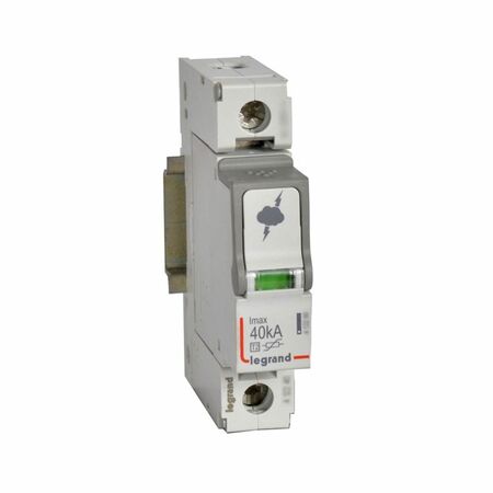 Surge protection device of sub distribution boards T2 - Imax: 40kA/pole Up:2.1kv Uc: 440V a.c. 1P without remote status monitoring - 1 module