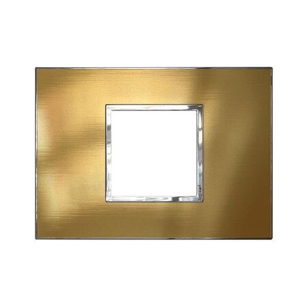 ARTEOR Square 2 Module Vertical Coverplate Brushed Gold