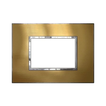 ARTEOR Square 3 Module Horizontal Coverplate Brushed Gold