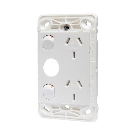 HPM VIVO 10A Vertical Double Power Point with Extra Function Hole White