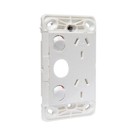 HPM VIVO 10A Vertical Double Power Point with Extra Function Hole White