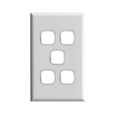 Excel - Grid & plate For 770 series mechanisms - 5 gang gloss white
