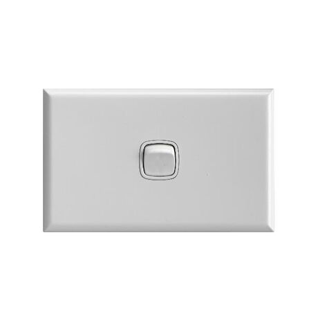 Excel - Horizontal weatherproof switch - Single Pole Double Throw - 1 gang 2 way IP56 10A 240V a.c. white