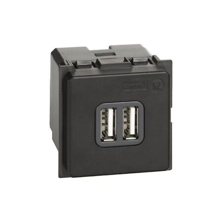 Bticino Living Now 5V 3A Type A 2 Module Dual USB Charger Mechanism Bticino Living Now 5V 3A Type A 2 Module Dual USB Charger Mechanism