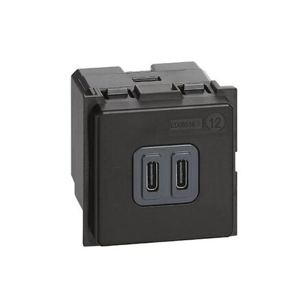 Bticino Living Now 5V 3A Type C 2 Module Dual USB Charger Mechanism
