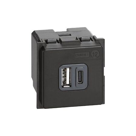 Bticino Living Now 5V 3A Type A+C 2 Module USB Charger Mechanism