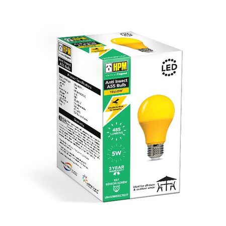 HPM E27 LED 5W Anti Insect Bulb A55