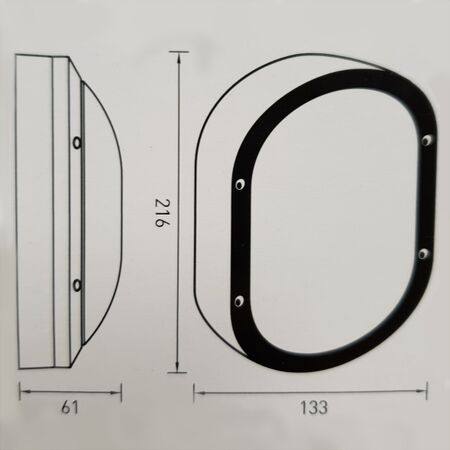 HPM OVALIA 7W 615lm LED Cool White Bunker Light Black
