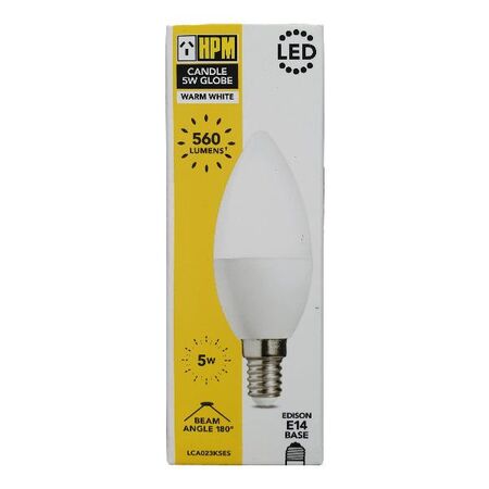 HPM Candle 5W 560lm LED Edison Globe Warm White