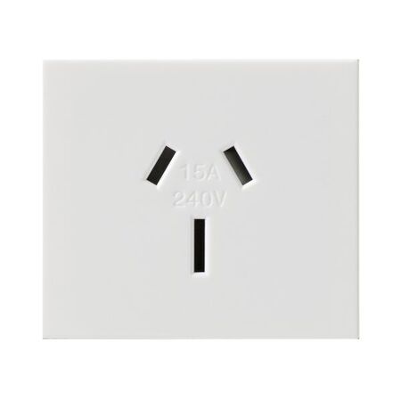 Excel Life - Horizontal single powerpoint mechanism 1 gang 15A 240V a.c. autoswitch white