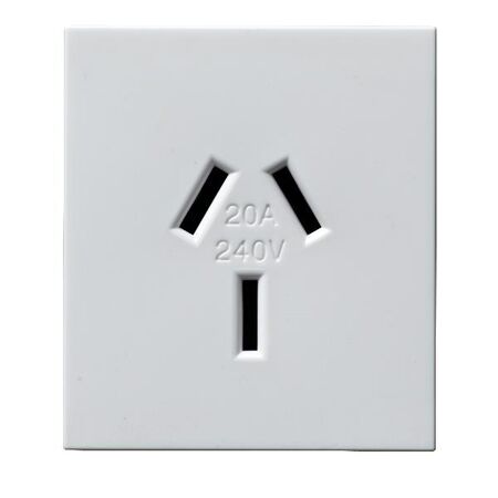 Excel Life - Horizontal single powerpoint mechanism 1 gang 20A 240V a.c. unswitched white