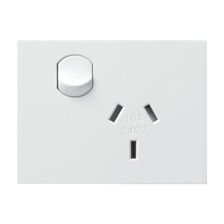 Excel Life - Horizontal single powerpoint mechanism 1 gang 10A 240V a.c. white