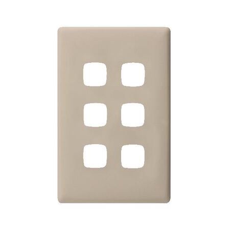 Linea - Coverplate 6 gang ghost gum
