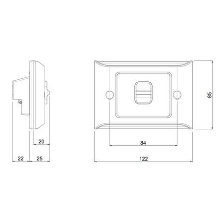 AQUA Life 16A IP66 Weatherproof Shallow Mount 2 Gang Switch Limestone Grey
