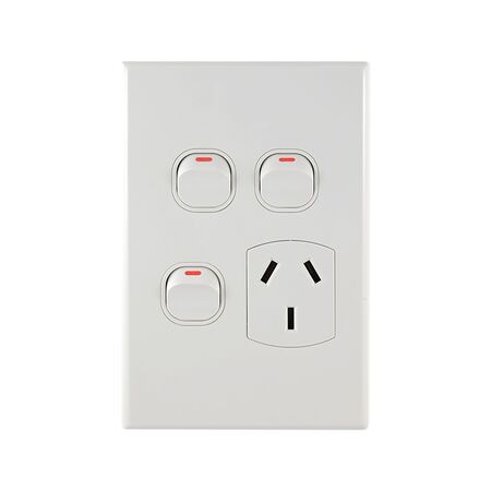 Single Power Point with 2 Extra Switches – VERTICAL