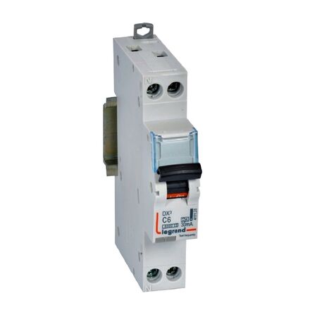 DX3 RCBO 1P+N 6A 30mA 6kA (MCB/RCD combo) - A Type - C Curve