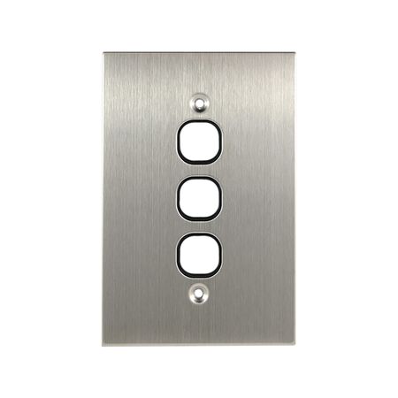Grid Plate 3 Gang – BLACK