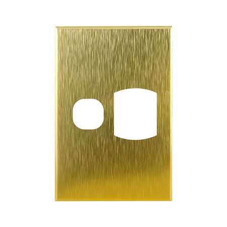 Brass Cover Plate Single GPO Vertical LUNA