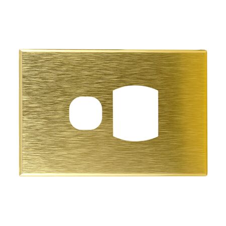 Brushed Brass Cover Plate Single GPO GEO