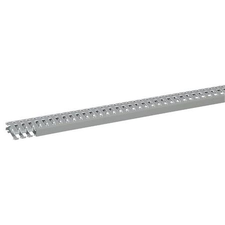Transcab - Cable grey duct with cover - 2 metre length 15x40mm 2m 12.5mm finger DIN pitch with cover grey