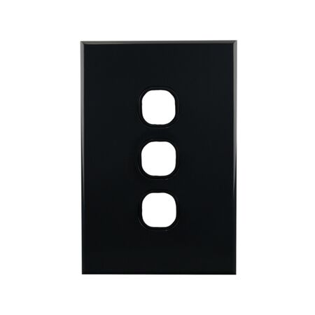 Grid Plate 3 Gang – BLACK