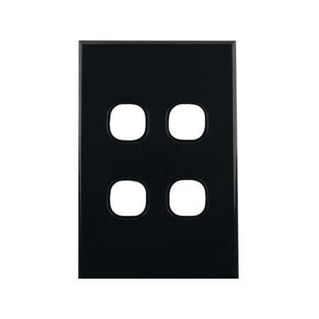 Grid Plate 4 Gang – BLACK