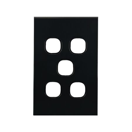 Grid Plate 5 Gang – BLACK
