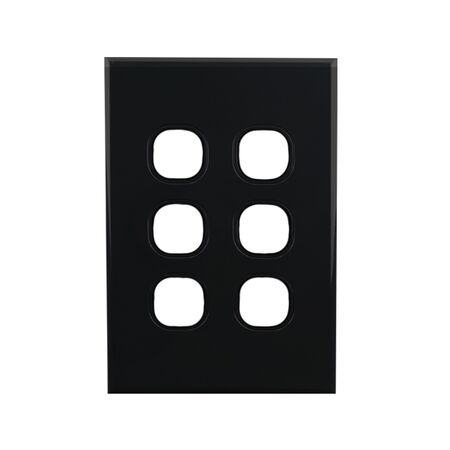 Grid Plate 6 Gang – BLACK
