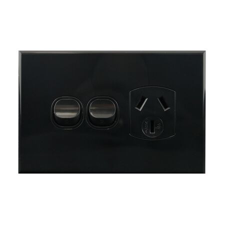 Single Power Point with Extra Switch – BLACK
