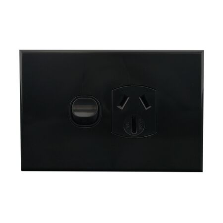 Single Power Point – 15A BLACK