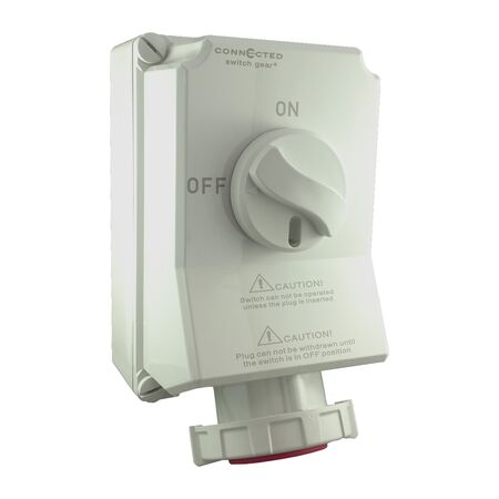 IP67 Combination Switched Socket Outlet Interlock 5 Pin 400V 63A