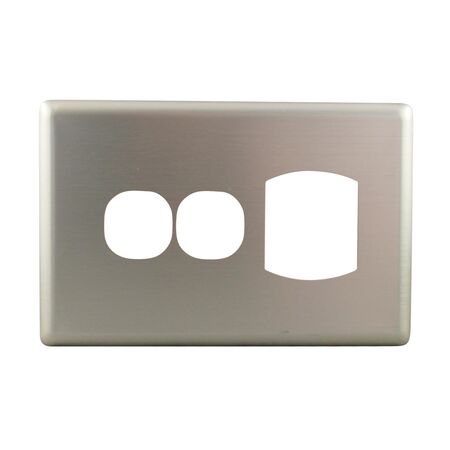 Metal Cover Plate Single Power Point with Extra Switch