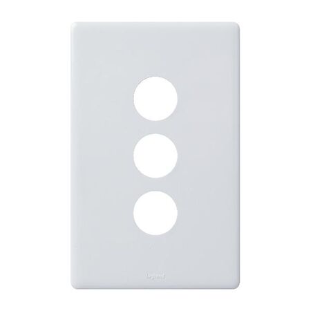 Excel Life EM Series Grid & Plate 3 Gang Gloss White