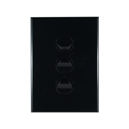 Light Switch 3 Gang – VERTICAL BLACK