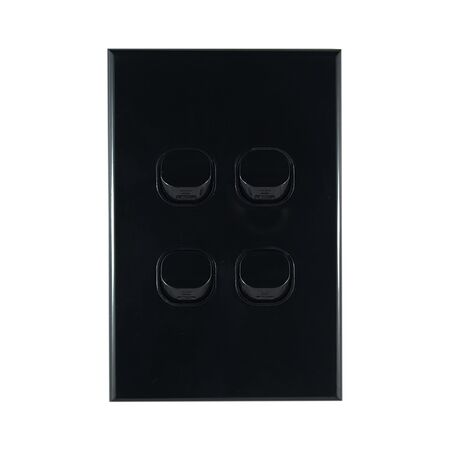 Light Switch 4 Gang – VERTICAL BLACK
