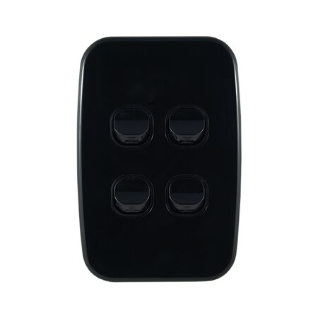 Light Switch 4 Gang – VERTICAL BLACK