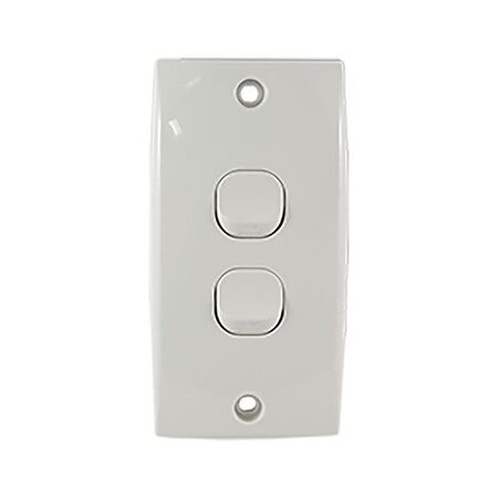 Intermediate Plate Light Switch 2 Gang – 78mm Mounting Centres
