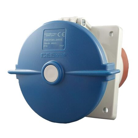 IP67 Panel Socket Angle 3 Pin – 240V 125A