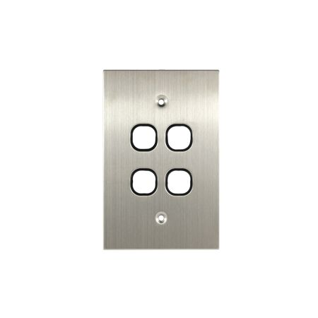 Grid Plate 4 Gang – BLACK