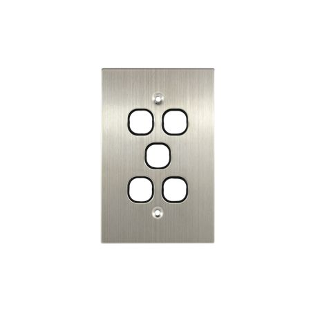 Grid Plate 5 Gang – BLACK